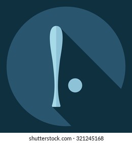 Flat modern design with shadow  Icon baseball