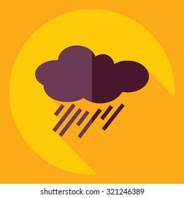 Flat modern design with shadow  Icon rain
