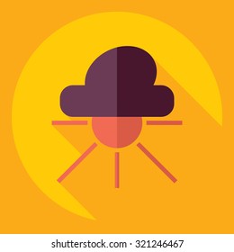Flat modern design with shadow  Icon cloudiness