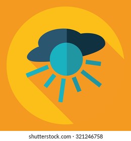 Flat modern design with shadow  Icon cloudy