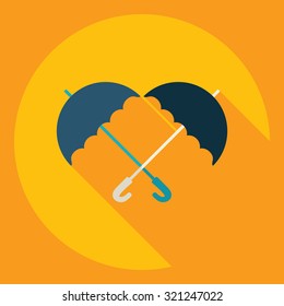 Flat modern design with shadow  Icon umbrella