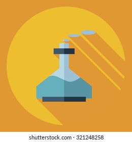 Flat modern design with shadow  Icon  test-tube