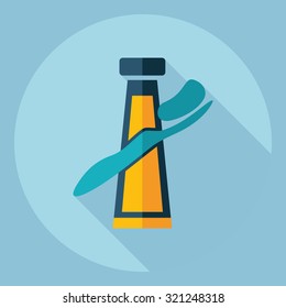 Flat modern design with shadow  Icon Toothpaste