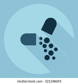 Flat modern design with shadow Icon medicament