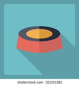 Flat modern design with shadow  Icon cat bowl