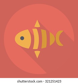 Flat modern design with shadow  Icon cat toy