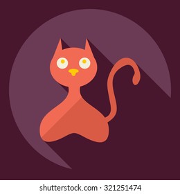 Flat modern design with shadow  Icon cat