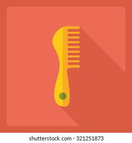 Flat modern design with shadow  Icon cat comb