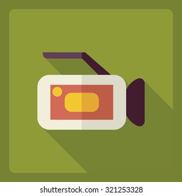 Flat modern design with shadow  Icon camera