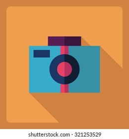 Flat modern design with shadow  Icon camera