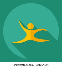 Flat modern design with shadow  Icon stick figure 