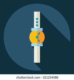 Flat modern design with shadow  Icon wristwatch