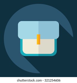 Flat modern design with shadow  Icon briefcase