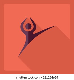 Flat modern design with shadow  Icon stick figure 