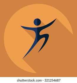 Flat modern design with shadow  Icon stick figure 