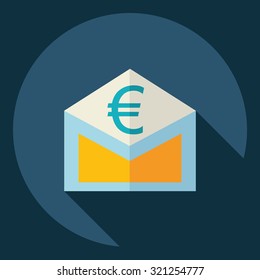 Flat modern design with shadow Icon envelope