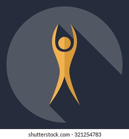 Flat modern design with shadow  Icon stick figure 