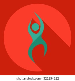 Flat modern design with shadow  Icon stick figure 