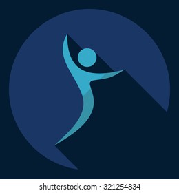 Flat modern design with shadow  Icon stick figure 