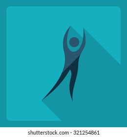 Flat modern design with shadow  Icon stick figure 