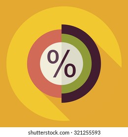 Flat modern design with shadow  Icon chart