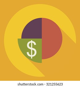 Flat modern design with shadow  Icon chart