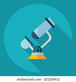 Flat modern design with shadow  Icon microscope