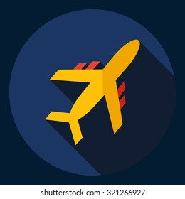 Flat modern design with shadow Icon aircraft