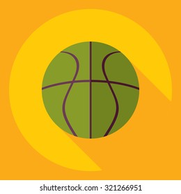 Flat modern design with shadow  Icon basketball