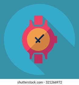 Flat modern design with shadow  Icon  clock