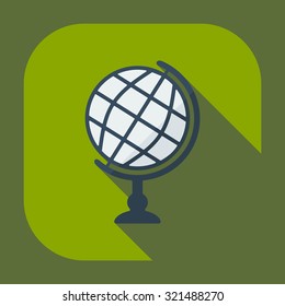 Flat modern design with shadow  Icon globe