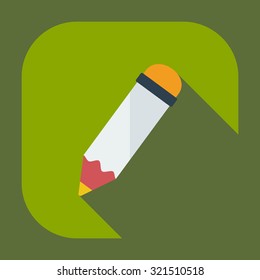 Flat modern design with shadow  Icon pen