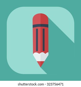 Flat modern design with shadow icon pencil