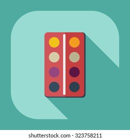 Flat modern design with shadow  Icon paint 