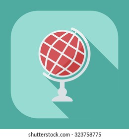Flat modern design with shadow  Icon globe