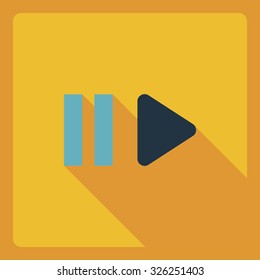Flat modern design with shadow  Icon play