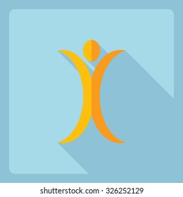 Flat modern design with shadow  Icon stick figure 
