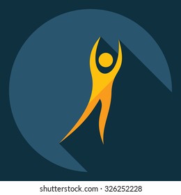 Flat modern design with shadow  Icon stick figure 