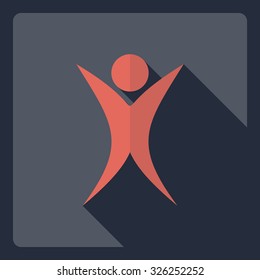 Flat modern design with shadow  Icon stick figure 