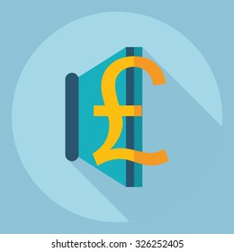 Flat modern design with shadow  Icon currency