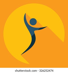 Flat modern design with shadow  Icon stick figure 