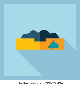 Flat modern design with shadow  Icon cat bowl
