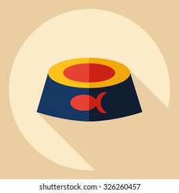 Flat modern design with shadow  Icon cat bowl