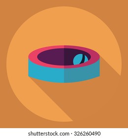 Flat modern design with shadow  Icon cat toy