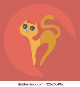Flat modern design with shadow  Icon cat
