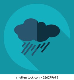 Flat modern design with shadow  Icon rain