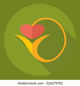 Flat modern design with shadow  Icon heart organ