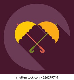 Flat modern design with shadow  Icon umbrella