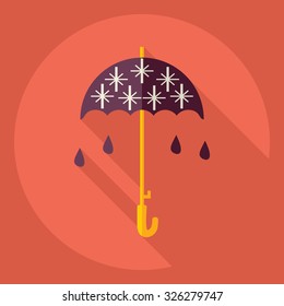 Flat modern design with shadow  Icon snow umbrella