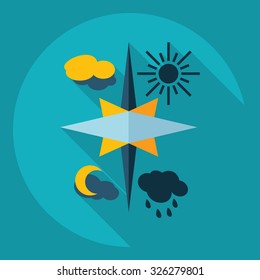 Flat modern design with shadow  Icon weather